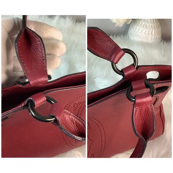 📛SOLD ON E..Y📛 🛍 CLASSIC CARTIER Burgundy Leather Marcello de Cartier Handbag - Picture 12 of 15